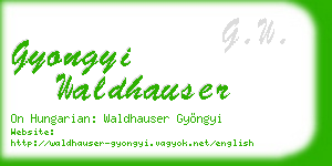 gyongyi waldhauser business card